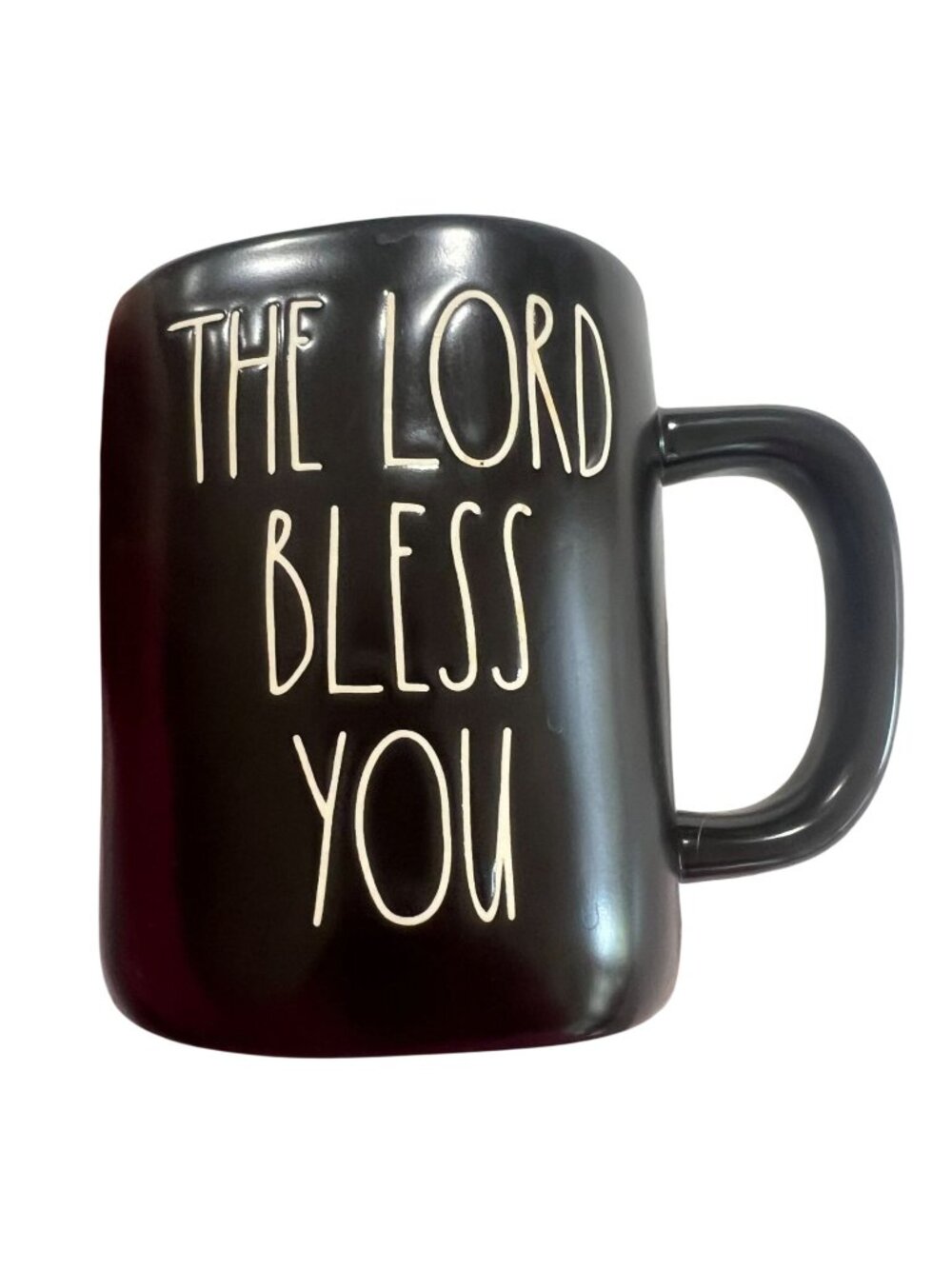 Rae Dunn Artisan Collection Black Ceramic Mug The Lord Bless You / And Keep You